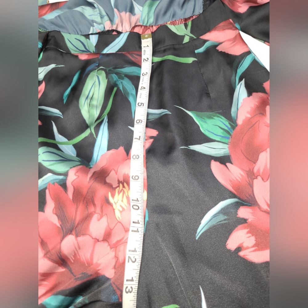 SHOW ME YOUR MUMU JENNA JUMPSUIT WOMENS XS BLACK FLORAL ONE PIECE TIE TOP NEW - Picture 14 of 16